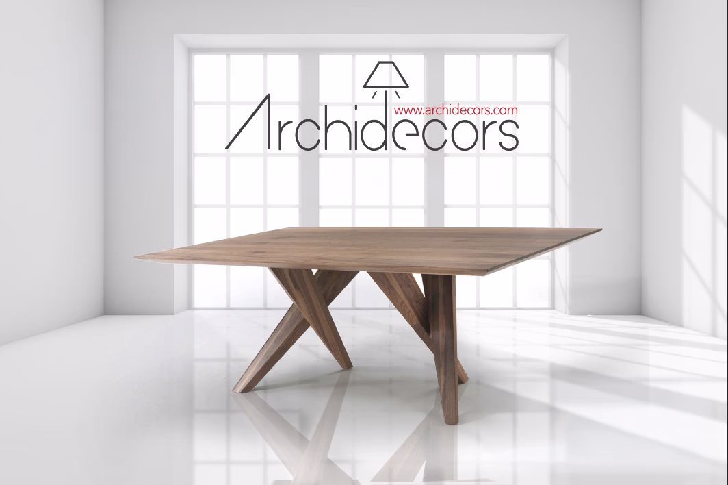 Archidecors Ahşap Masa 3D Görselleştirme